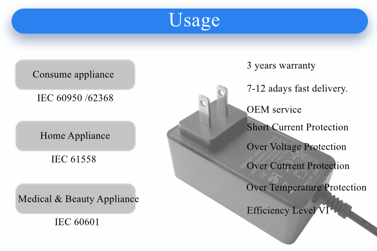 dc 12v power supply output 2a 2.5a 3a 36w max